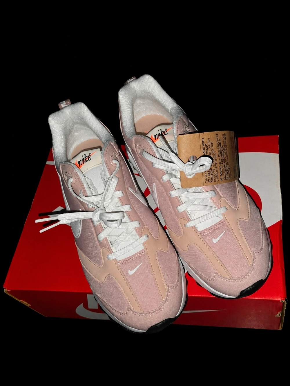 Nike Women's Pink and Light Peach Retro Sneakers